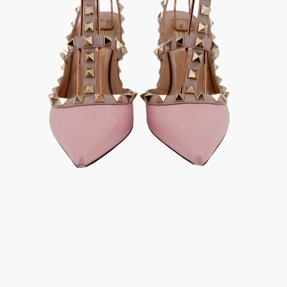Valentino Rockstud Light Pink Leather Caged Pumps Pointed Heels Size 36.5 US 6.5 - Picture 5 of 15
